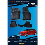 Trobus Seat Leon 2012-2020 Için 5,5d Carbon Style Havuzlu Paspas - Tpe Malzeme - Siyah
