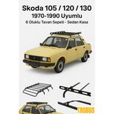 Trobus Skoda 105 / 120 / 130 1970-1990 Uyumlu 6 Oluklu Tavan Sepeti – Sedan Kasa - 0 - Siyah