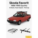Trobus Skoda Favorit 1988-1995 Uyumlu 6 Oluklu Tavan Sepeti – Pick-Up - 0 - Siyah