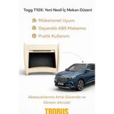 TROBUS Togg T10X Krem Renk Ön Konsol Ara Saklama Kutusu: Kusursuz Düzen ve Ekstra Fonksiyonellik