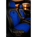 Trobus Toyota Corolla Efsane Kasa 1993-1998 Araca Uyumlu Premium Tay Tüyü Koltuk Kılıfı Liona Serisi Siyah Mavi - Siyah - Mavi