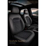 TROBUS Toyota Corolla Efsane Kasa 1993-1998 Tay Tüyü Deri Detay Koltuk Kılıfı Prestige Line Siyah Beyaz