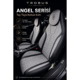 Trobus Toyota Corolla Efsane Kasa 1993-1998 Uyumlu Angel Serisi Tay Tüyü Koltuk Kılıfı Gri Siyah - Gri - Siyah