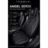 Trobus Toyota Corolla Efsane Kasa 1993-1998 Uyumlu Angel Serisi Tay Tüyü Koltuk Kılıfı Siyah Beyaz - Siyah - Beyaz