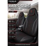 Trobus Toyota Corolla Efsane Kasa 1993-1998 Uyumlu Hades Serisi Keten Koltuk Kılıfı Kırmızı Siyah - Kırmızı - Siyah