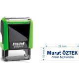 Trodat 4910 Kişiye Özel İsim, Makam Ve Ünvan Kaşesi Mavi Renk 26x10 mm Ölçülerinde