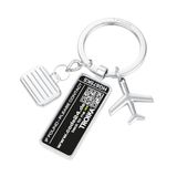 TROIKA Anahtarlık Adres Etiketi CODE24 – 3 Charms: Uçak, Bavul ve Plaka – Kayıt sonrası 2 yıl ücretsiz bağış servisi dahil – Metal döküm – krom kaplama – gümüş renkli, Gümüş rengi., 8 x 6,8 x 0,4 cm