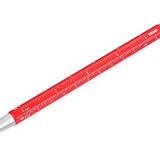 TROIKA Çoklu görev tükenmez kalem, siyah D1 uçlu – Construction Basic – santimetre / inç cetvel, 1:20/1:50 ölçekli – kolay uç değişimi – alüminyum, metal – kırmızı, gümüş renkli orijinal