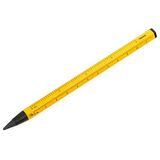 TROIKA CONSTRUCTION ENDLESS – PEN20/YE – sürdürülebilir sonsuz yazma ucu ile çoklu görev kurşun kalem (yakl. 20km çalışma uzunluğu) – Santimetre/inç cetvel, 1:20/1:50 Skala – sarı – TROIKA-Orijinal