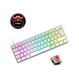 Trol Red Switch Mini Rgb Oyun Klavyesi Gaming Mekanik 62 Tuşlu 18 Led Usb Type-c Kablosu Beyaz Lcd beyaz