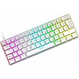 Trol Red Switch Mini Rgb Oyun Klavyesi Gaming Mekanik 62 Tuşlu 18 Rgb LED USB Tip-C Kablosu Beyaz