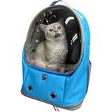Tropheus Ufo Astronot Kedi Taşıma Çantası - 7 Hava Kanallı Pati Desenli 47X40X35CM (15KG) - Mavi