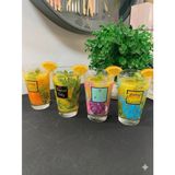 Tropic 4'lü Meşrubat Bardağı Seti, 395 ml, Tropikal Yaprak Desenli, Renkli