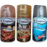 Tropicana Air Freshener Cinnamon Tarçın Musk Misk Anti Tobacco Koku Parfüm Sprey 260 ml x 3 Adet Oda Kokusu
