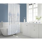 Tropik 8759 Model 110 x 200 cm Çift Kanat Banyo Duş Perdesi - Mavi - Beyaz