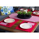 Tropik Home 6'lı Kırmızı Supla Takımı Amerikan Servis Supla ve Runner Seti 6 Kişilik Ekose Desen ve Masa Sunum Set - 35 x 45 cm
