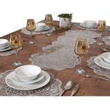 Tropik Home Amerikan Servis 8 Kişilik Valeria Gri Supla ve Runner Set 9 Parça Sunum Takımı Tropikhome - 40 x 40 cm