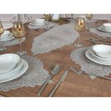 Tropik Home Amerikan Servis Supla ve Runner Seti Valonia Gri - 115 x 50 cm