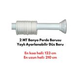 Tropik Home Banyo Duş Perde Borusu 120X200CM - 115 x 210 cm - Beyaz