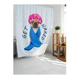 Tropik Home Banyo Duş Perdesi Sevimli Köpek Desen Dijital Baskılı Banyo Perdesi, Tek Kanat C Halkalı-180x200 Cm
