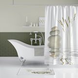 Tropik Home Banyo Duş Perdesi Taş Desen Dijital Baskılı Banyo Perdesi 180 X 200 cm