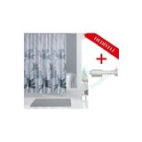 Tropik Home Banyo Perdesi Askı Hediyeli Palmiye Desen 180x200cm Tek Kanat Duş Perdesi, Renkli Banyo Duş Perdesi