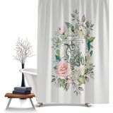 Tropik Home Banyo Perdesi-Dijital Baskılı Banyo Duş Perdesi, Çiçek Desenli Lüx Küvet Perdesi 180x200 Cm. - 180 x 200 cm - Renkli