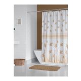 Tropik Home Banyo Perdesi Sonbahar Desen Yerli Üretim Duş Perdesi C-Halka Hediye 180x200cm Banyo Perdeleri