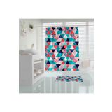 Tropik Home Beyaz Dijital Baskılı Polyester Kumaş Banyo Perdesi 180x200cm Askı Aparatı Plastik
