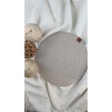 Tropik Home Beyaz Hasır Supla Amerikan Servis Şık Çeyiz Takımı Örgü Sunum Tabak Altlığı - 32 x 32 cm