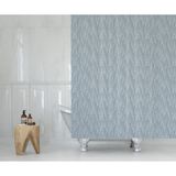 Tropik Home Duş Perdesi Çift Kanat 2X120X200CM Yağmur Desenli Banyo Perdesi 16 Adet C Halka Hediyeli - 120 x 200 cm - Açık Gri