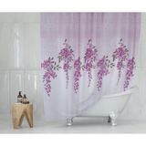 Tropik Home Fuşya Banyo Perdesi 180X200CM Askı Hediyeli Banyo Duş Perdesi, Pembe Renk Sümbül Banyo Perdesi - 180 x 200 cm
