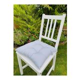 Tropik Home Gri Renk Sandalye Minderi, Pamuklu Kumaş Pofidik Kare Dekoratif Sandalye Minderi 40x40 Cm