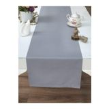 Tropik Home Gri Runner 40x140 Cm Amerikan Servis Runner Pamuklu Düz Renk Runner