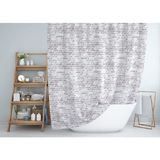 Tropik Home Kahverengi Banyo Perdesi-Halkalı Su Geçirmez Duş Perdesi 180X200 C Halkalı Polyester Kumaş Duş Perde - 180 x 200 cm - Gri - Beyaz