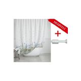 Tropik Home Kır Banyo Perdesi Askı Hediyeli 180x200cm Tek Kanat Duş Perdesi, Renkli Çiçekli Banyo Duş Perdesi