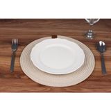 Tropik Home Krem Hasır Supla Amerikan Servis Şık Çeyiz Takımı Örgü Sunum Tabak Altlığı - 32 x 32 cm