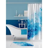 Tropik Home Mavi Banyo Perdesi-180x00 Cm Dijital Baskı Duş Perdesi