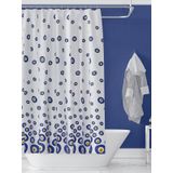 Tropik Home Nazar Boncuğu Banyo Perdesi, 180x200cm Duş Perdesi-Tek Kanat Banyo Duş Perdesi- C Halka Hediyeli
