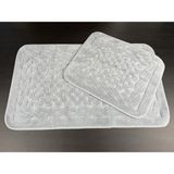 Tropik Home Netha Kaymaz Taban 2'li Pamuklu Banyo Paspası Yıkanabilir 60X100 50X60CM Banyo Halısı Gri
