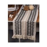 Tropik Home Örme Runner Pamuklu Dantel Püsküllü Runner 35x145 Cm Masa Örtüsü Runner Bej