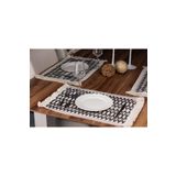 Tropik Home Örme Supla Pamuklu Dantel Püsküllü Krem Siyah Amerikan Servis 35x45 Cm Masa Örtüsü Supla