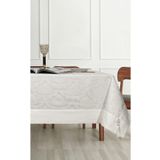 Tropik Home Pamuklu Damask Desen Krem Renk Lüks Masa Örtüsü 160x220cm