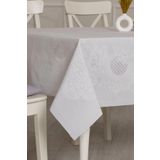 Tropik Home Pano Lace Pamuklu Masa Örtüsü 8 Kişilik 150x220 Cm Masa Örtüsü Gri