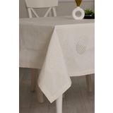 Tropik Home Pano Lace Pamuklu Masa Örtüsü 8 Kişilik 150x220 Cm Masa Örtüsü Krem