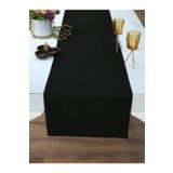 Tropik Home Sade Siyah Runner Amerikan Servis Pamuklu Siyah Renkli Masa Sunum Runner 40x170