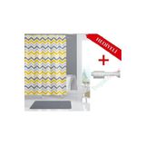 Tropik Home Sarı Banyo Perdesi Askı Hediyeli 180x200cm Tek Kanat Duş Perdesi, Renkli Banyo Duş Perdesi
