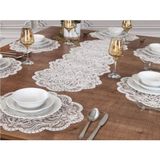 Tropik Home Supla Takımı Amerikan Servis Runner Seti 6 Kişilik Çeyiz Seti Valeria Masa Sunum Takımı - 40 x 140 cm - Gri