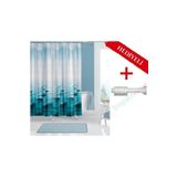 Tropik Home Taşlı Banyo Perdesi Askı Hediyeli 180x200cm Tek Kanat Duş Perdesi, Renkli Banyo Duş Perdesi