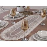 Tropik Home Tek Runner-Amerikan Servis Dekoratif Runner Kırık Beyaz Tek Runner - 110 x 40 cm - Renkli
